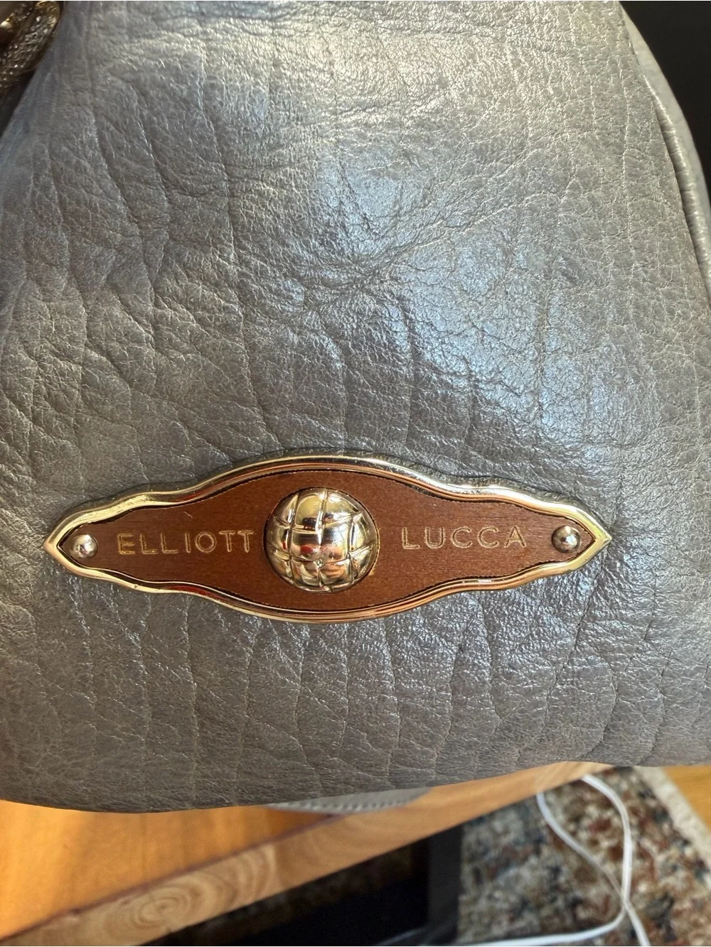 Elliott Lucca Leather Classic 2010s Albertine Metallic‎ Pewter Bag